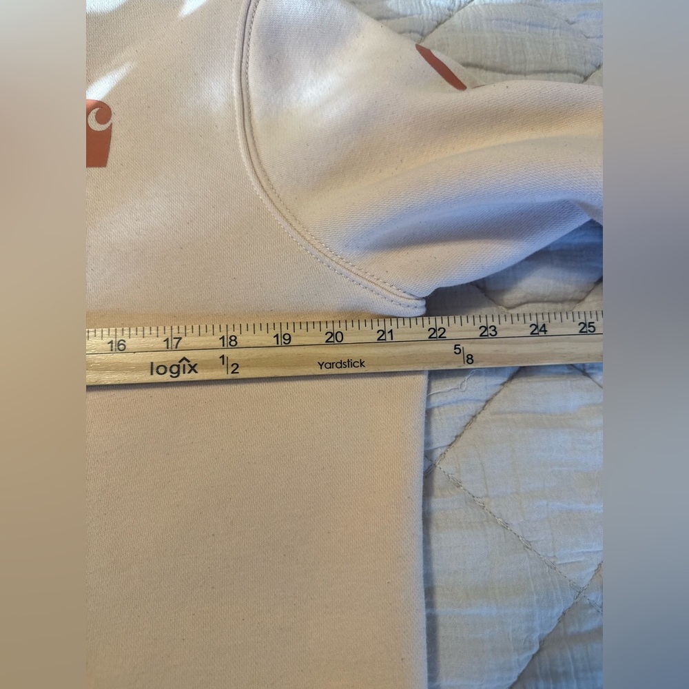 Carhartt Relaxed Fit Hoodie Sweatshirt Pullover Sleeve Logo 102791 Womens Large - Picture 6 of 7